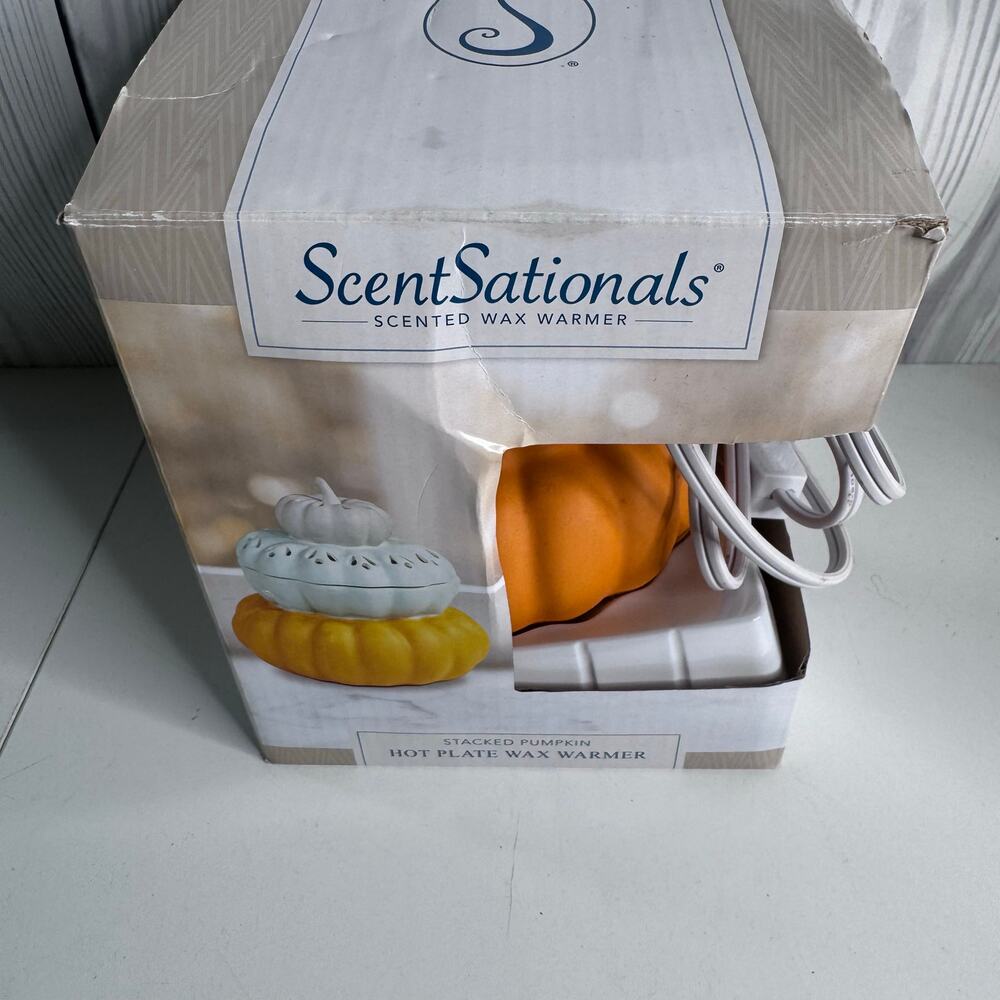 ScentSationals Stacked Pumpkin Ceramic Hot Plate Scented Wax Warmer Autumn Fall